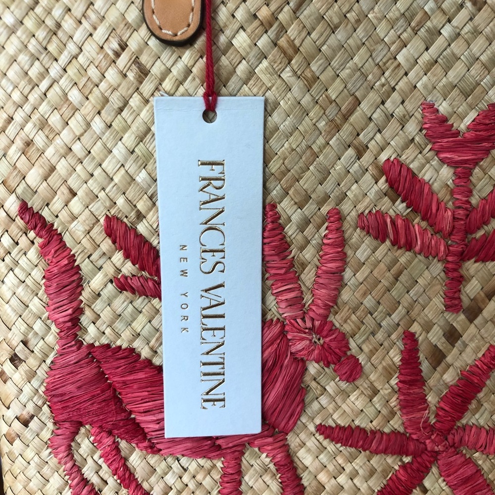 🌴NWT Frances Valentine; Flat Tote Palm Leaf - Picture 2 of 6